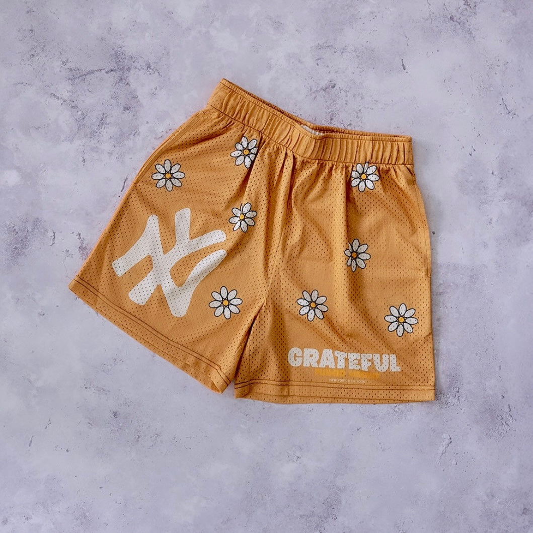 NY Flower Market Mesh Shorts - Camel