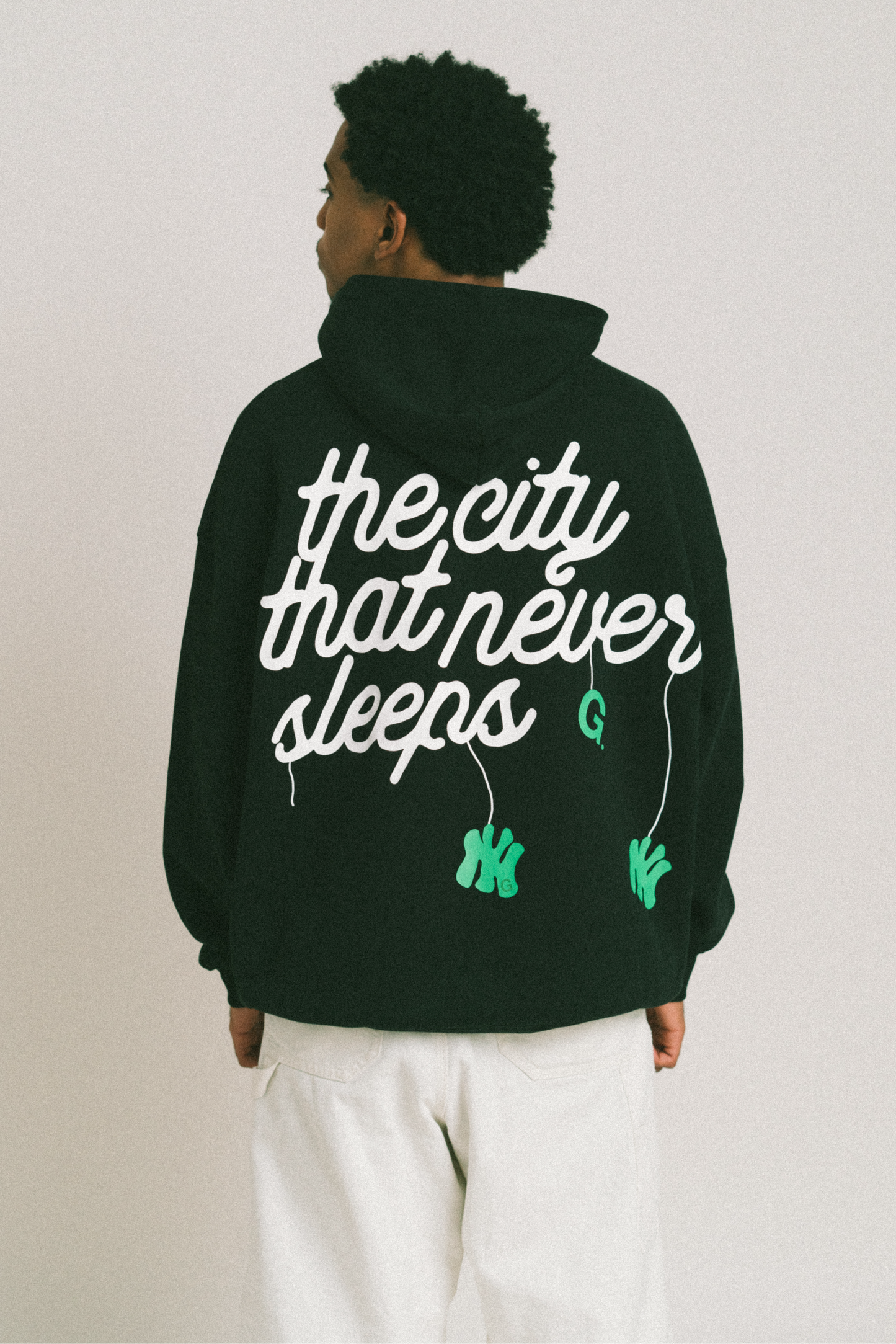 Never Sleeps Hood- Black