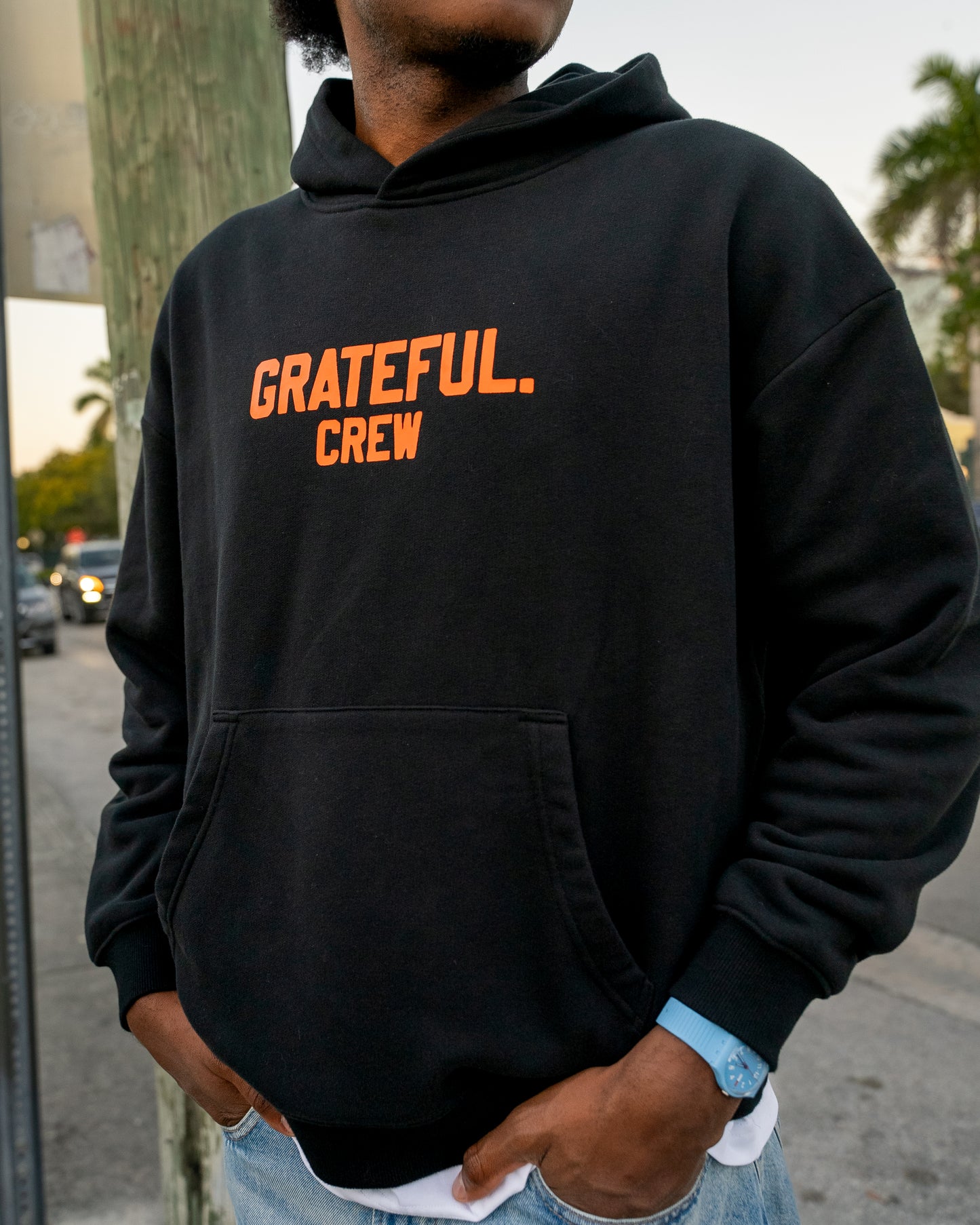 Grateful Crew Hood- Black