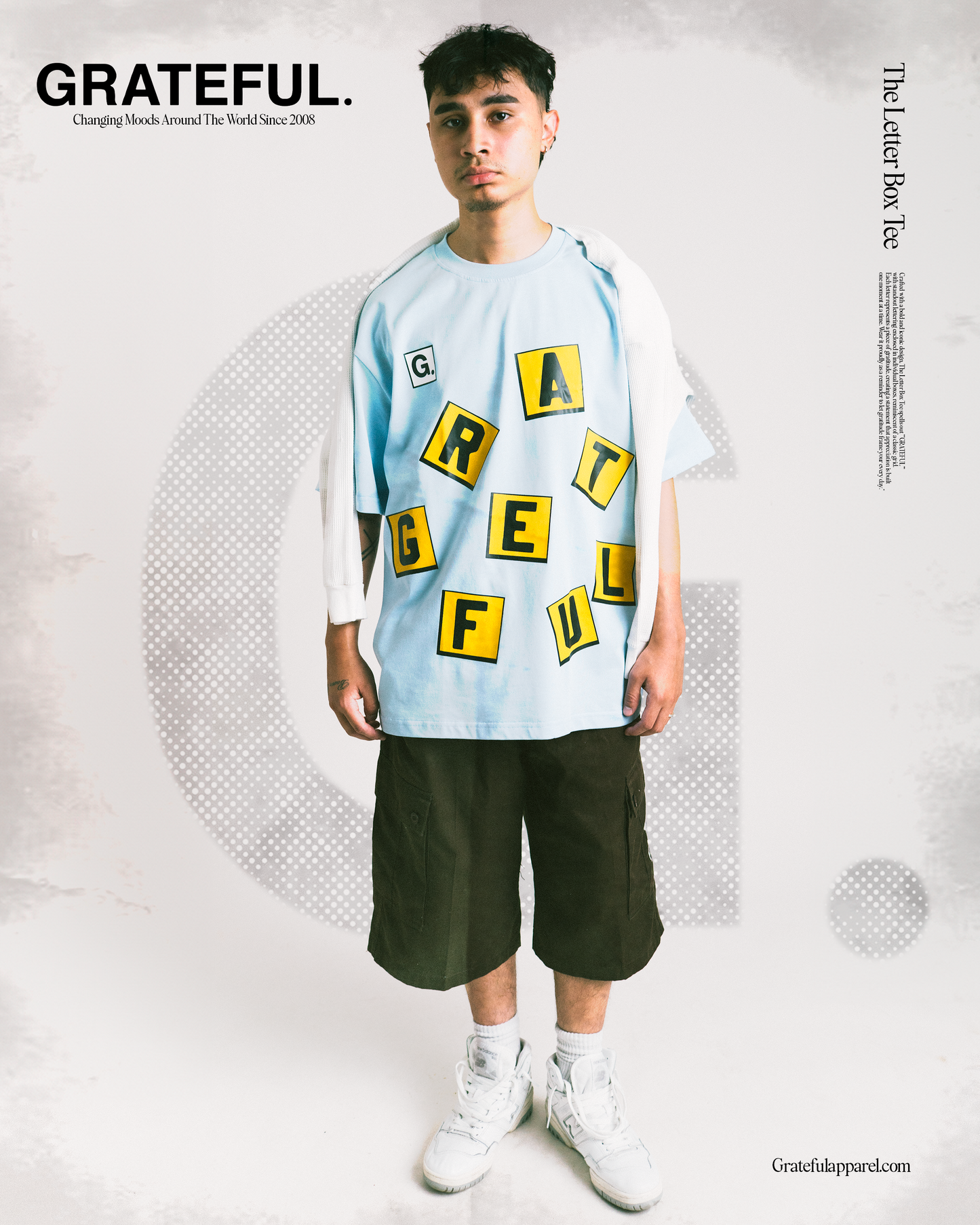 The Letter Box Tee- Slate Blue