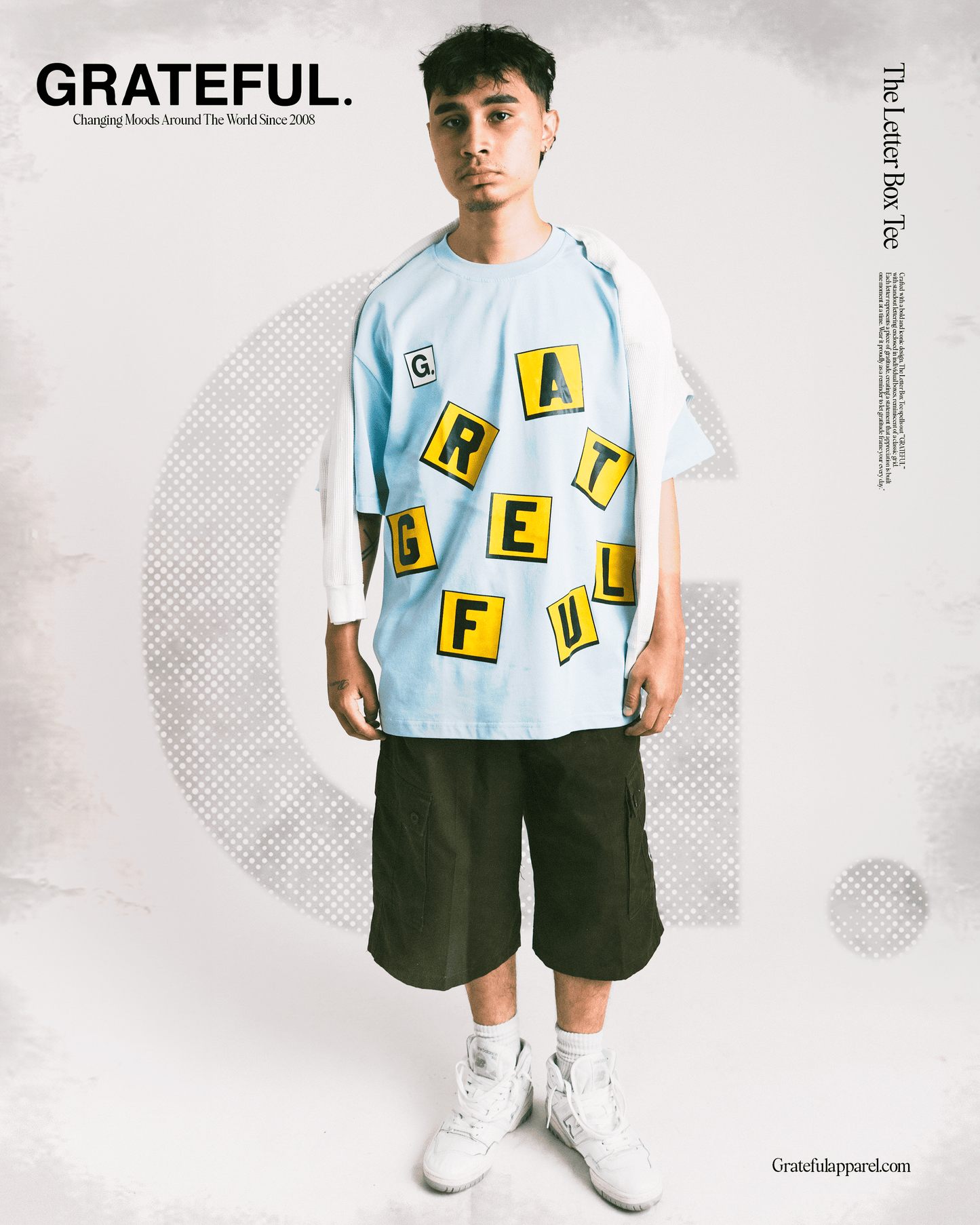 The Letter Box Tee- Slate Blue