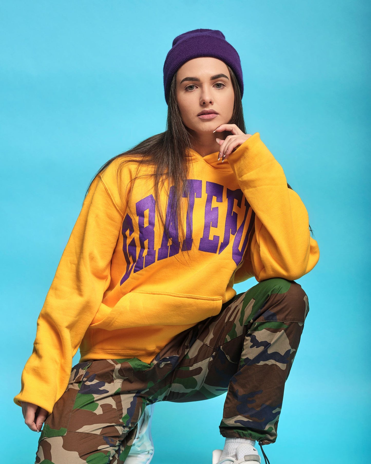 Grateful Oversized Arch Hood- Gold