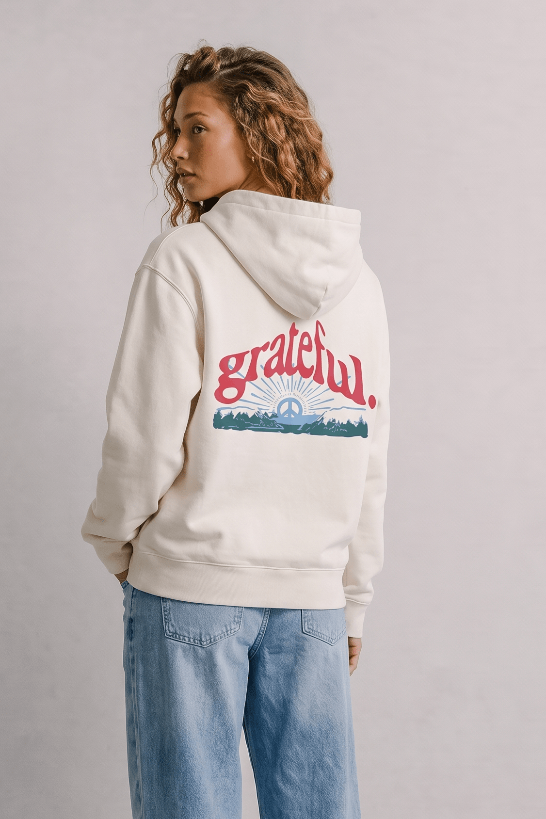 Move Mountains Hoodie - Bone