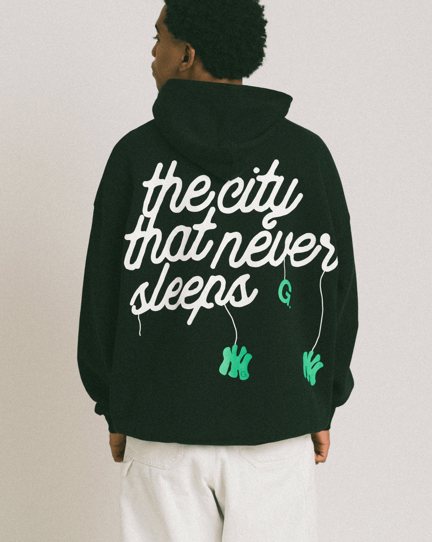 Never Sleeps Hood- Black