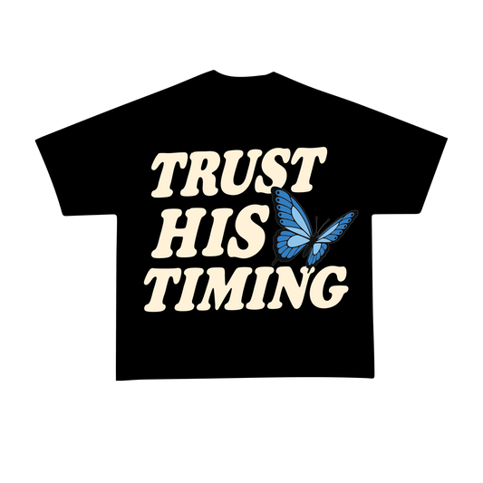 Trust His Timing Tee - Black