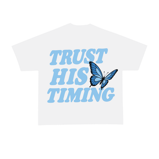 Trust His Timing Tee - White