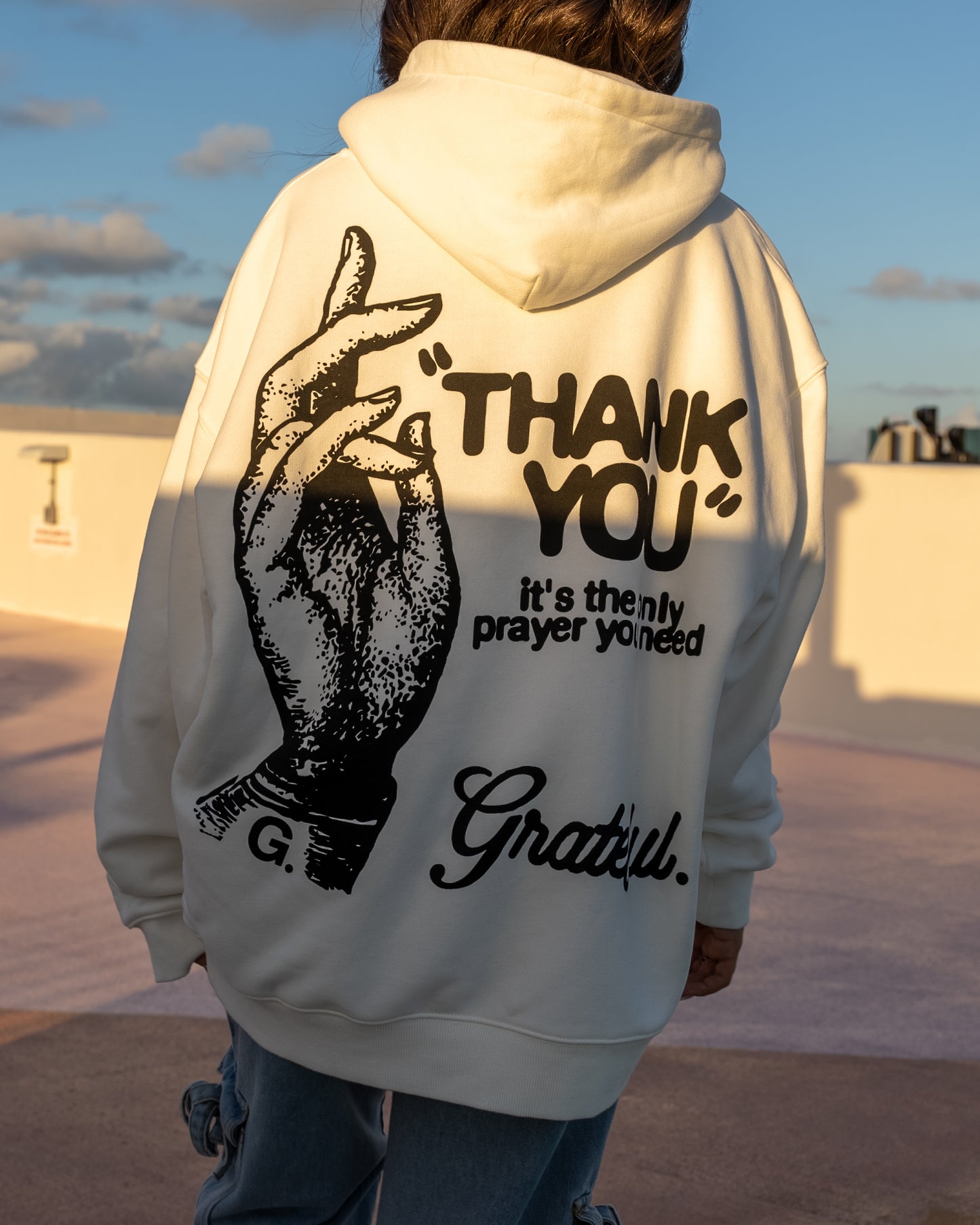 Only Prayer Hood- Off White