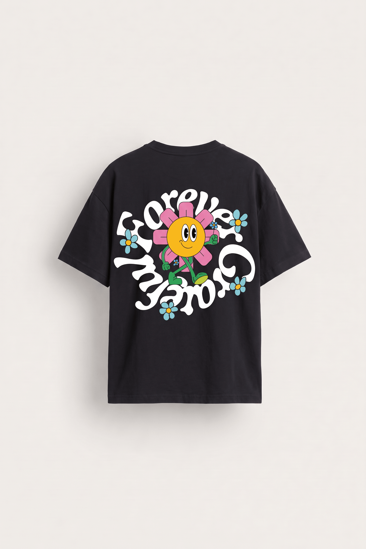 Flowers and Smiles Tee - Black