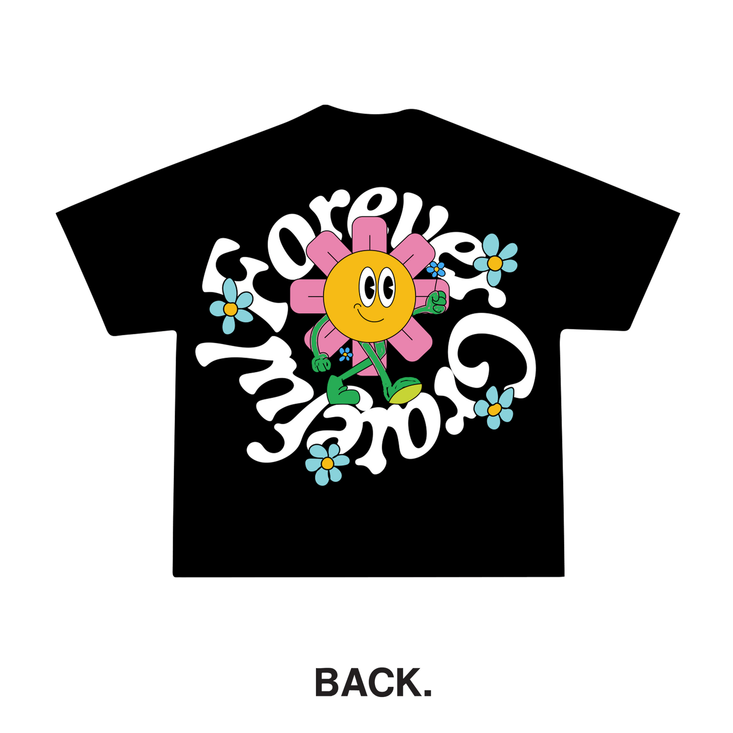 Flowers and Smiles Tee - Black