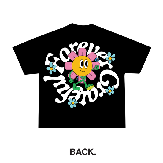 Flowers and Smiles Tee - Black