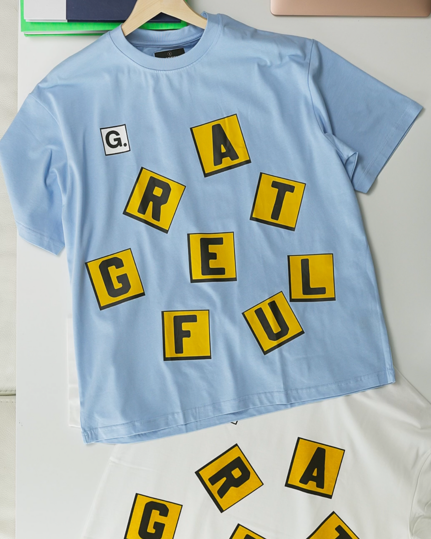 The Letter Box Tee- Slate Blue