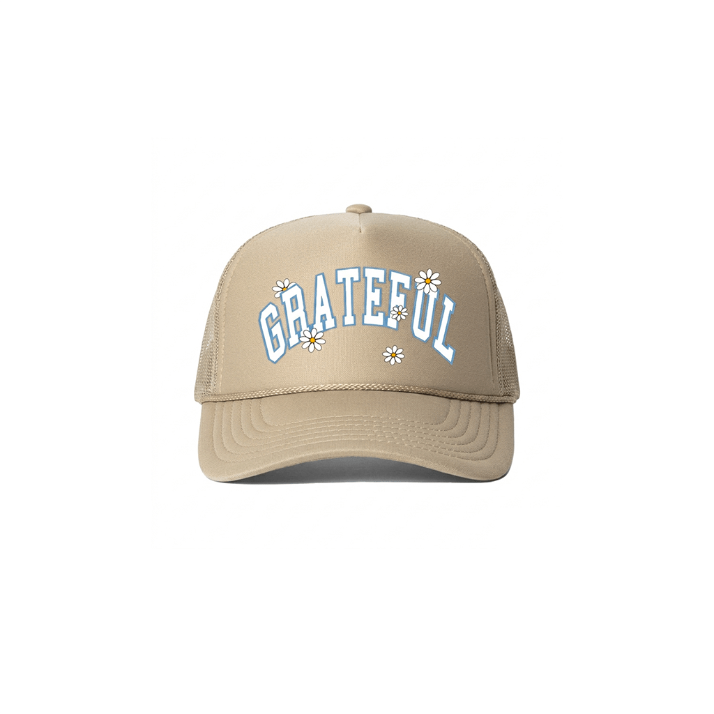 Daisy Arch Trucker Hat- Sand
