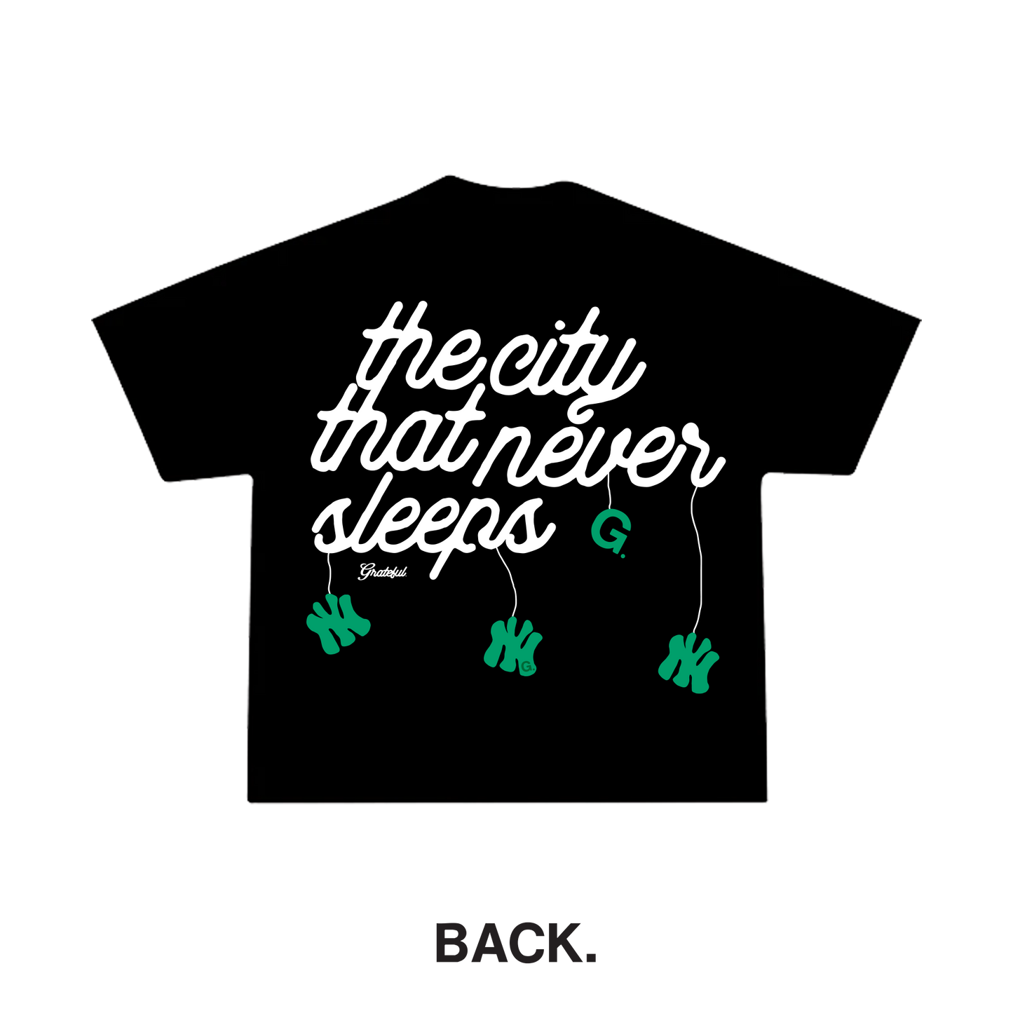 Never Sleeps Tee- Black