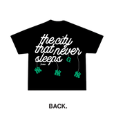 Never Sleeps Tee- Black