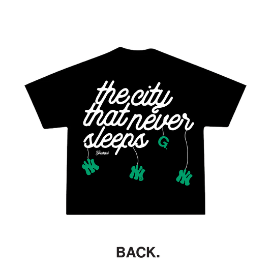 Never Sleeps Tee- Black