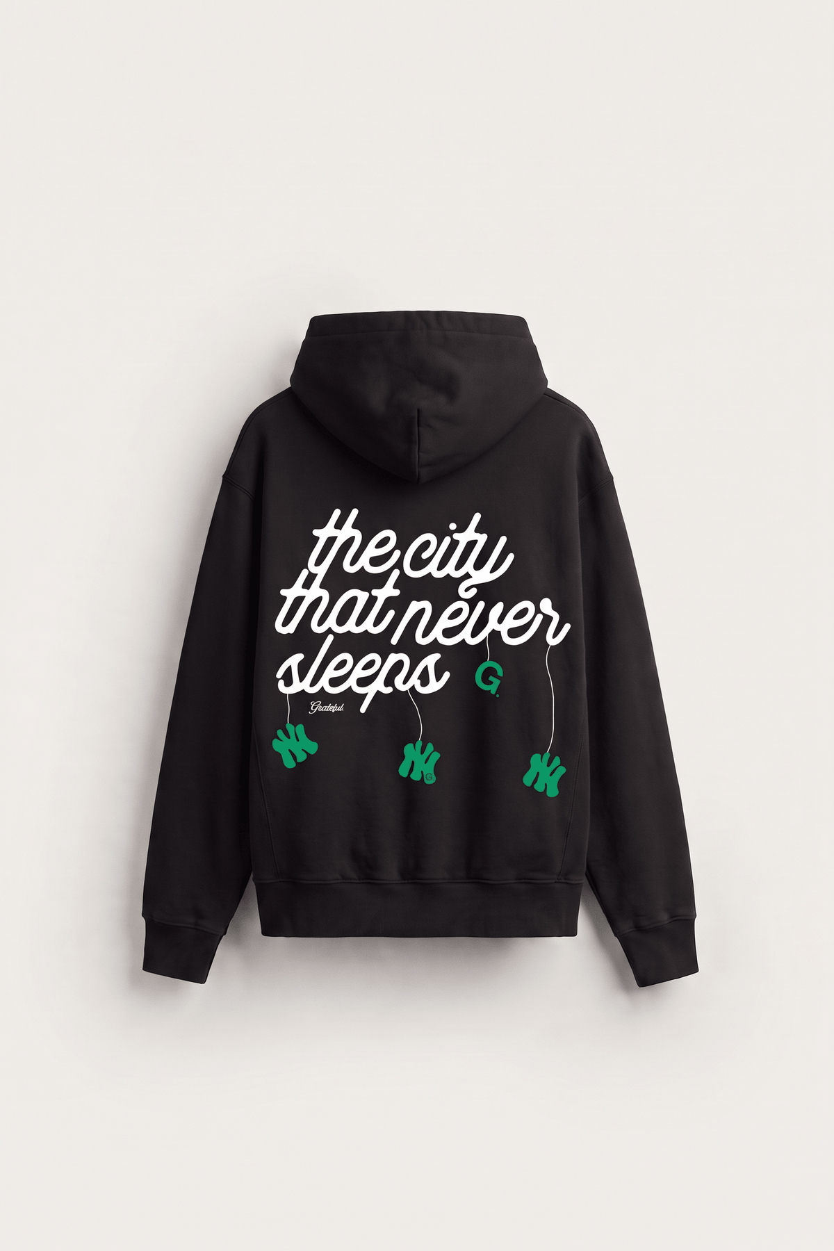 Never Sleeps Hood- Black