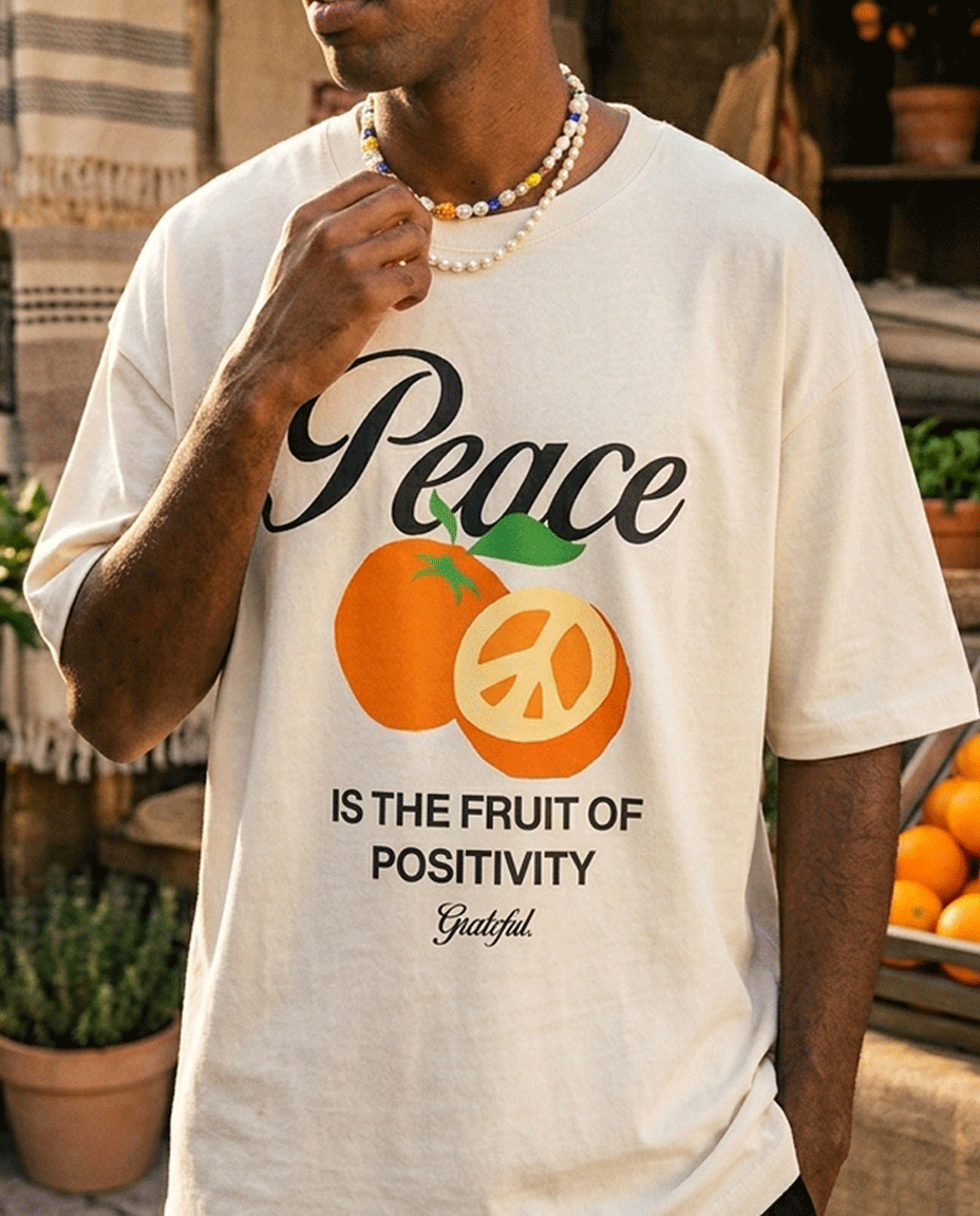Peace & Positivity Tee - Natural