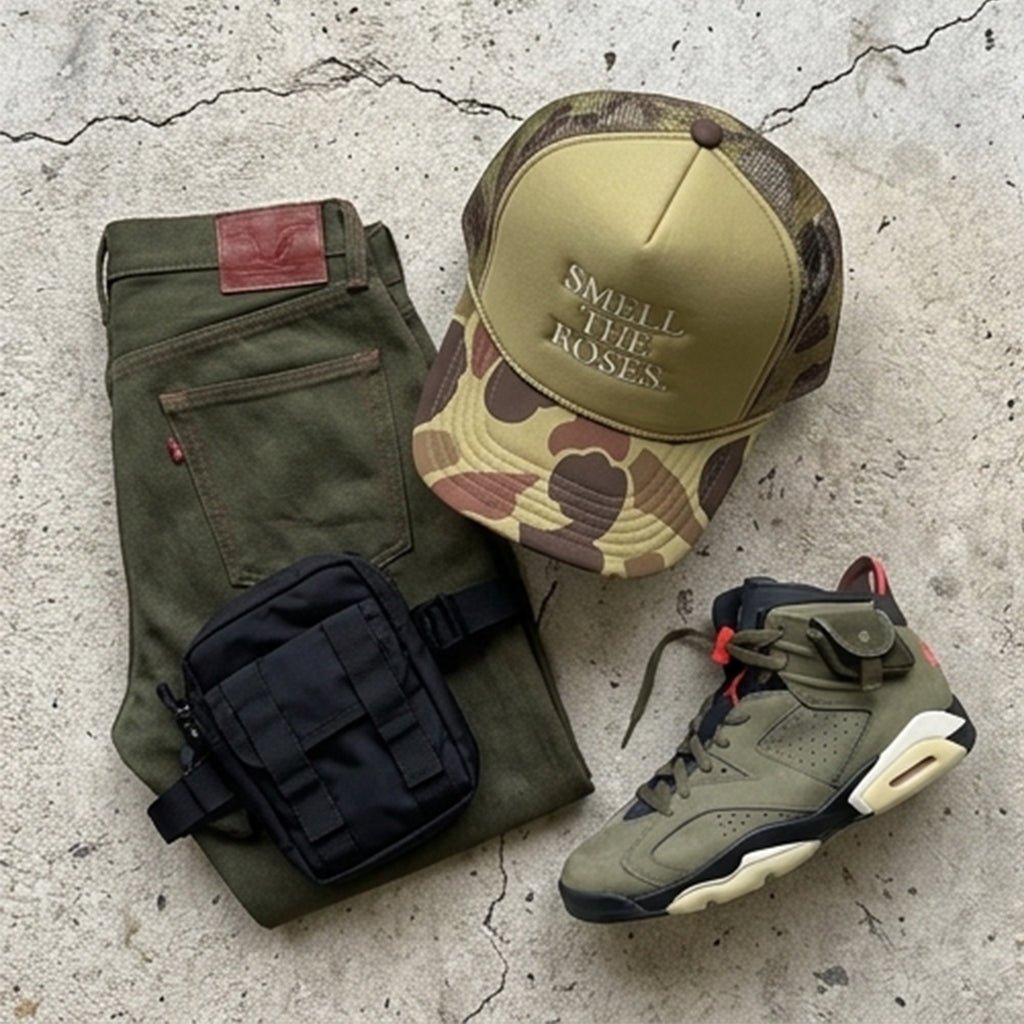 Smell The Roses Camo Trucker Hat