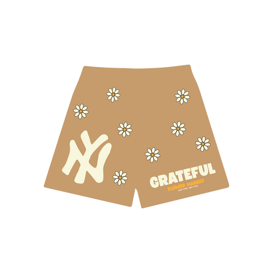 NY Flower Market Mesh Shorts - Camel