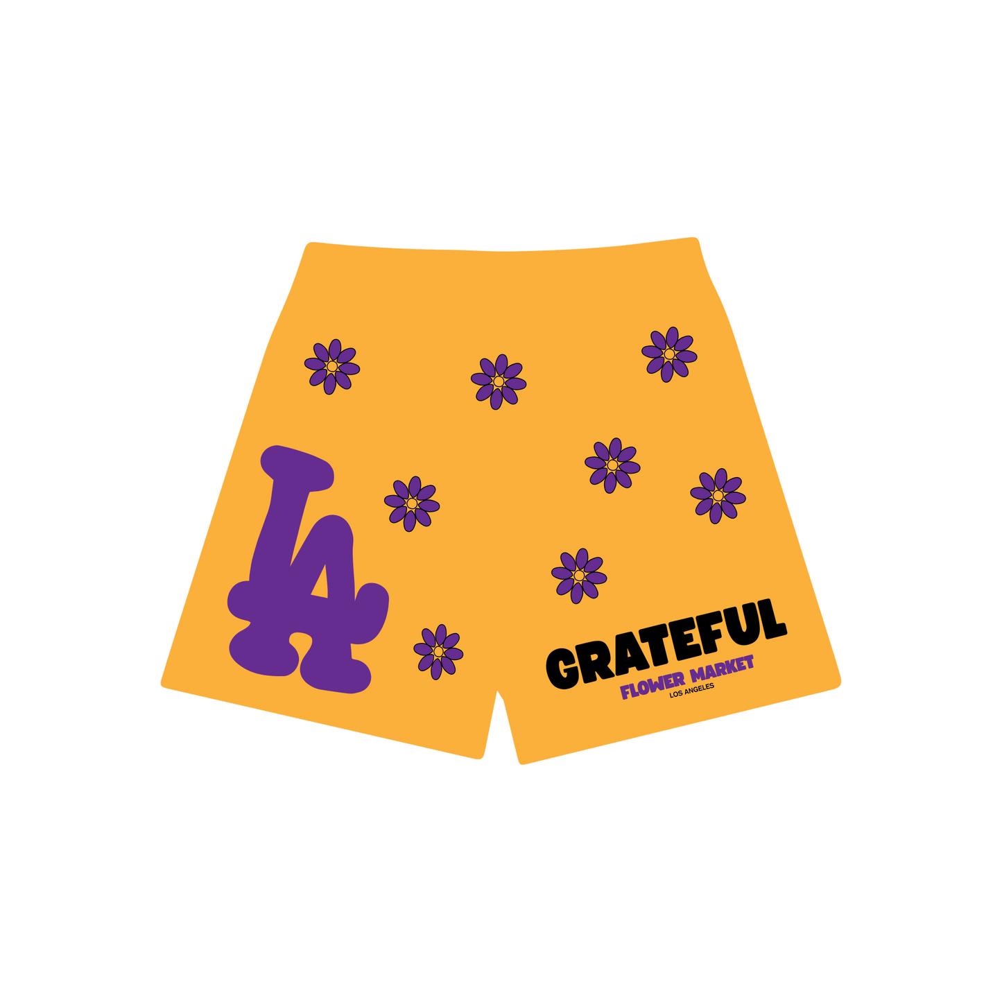 LA Flower Market Mesh Shorts - Gold