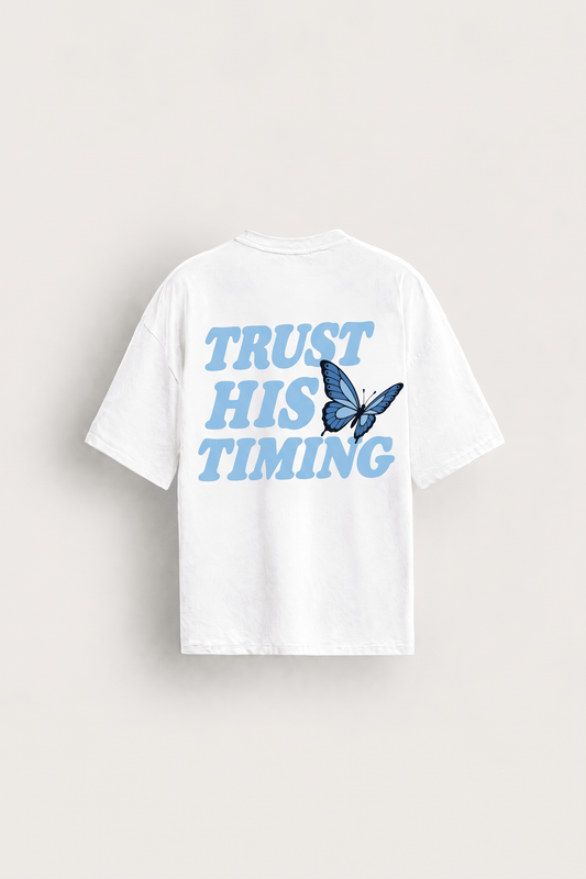 Trust His Timing Tee - White
