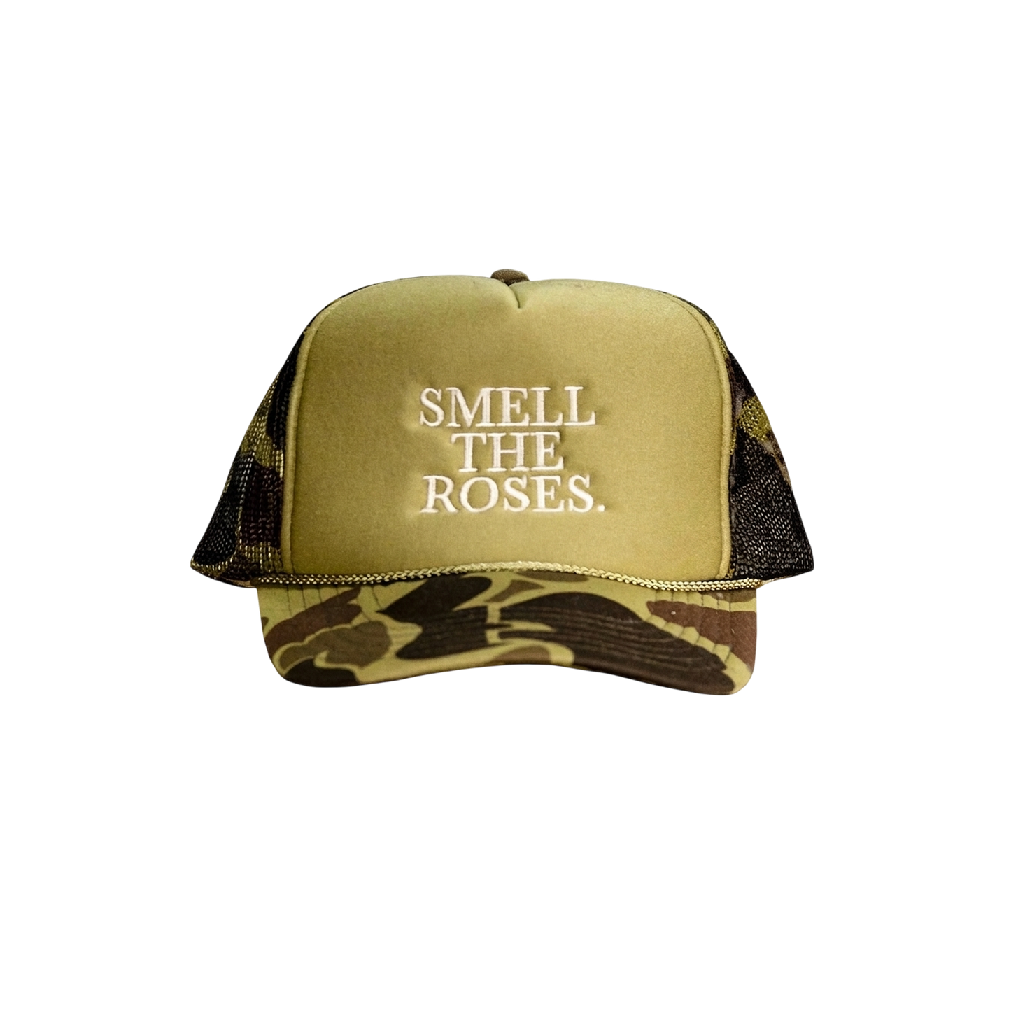 Smell The Roses Camo Trucker Hat