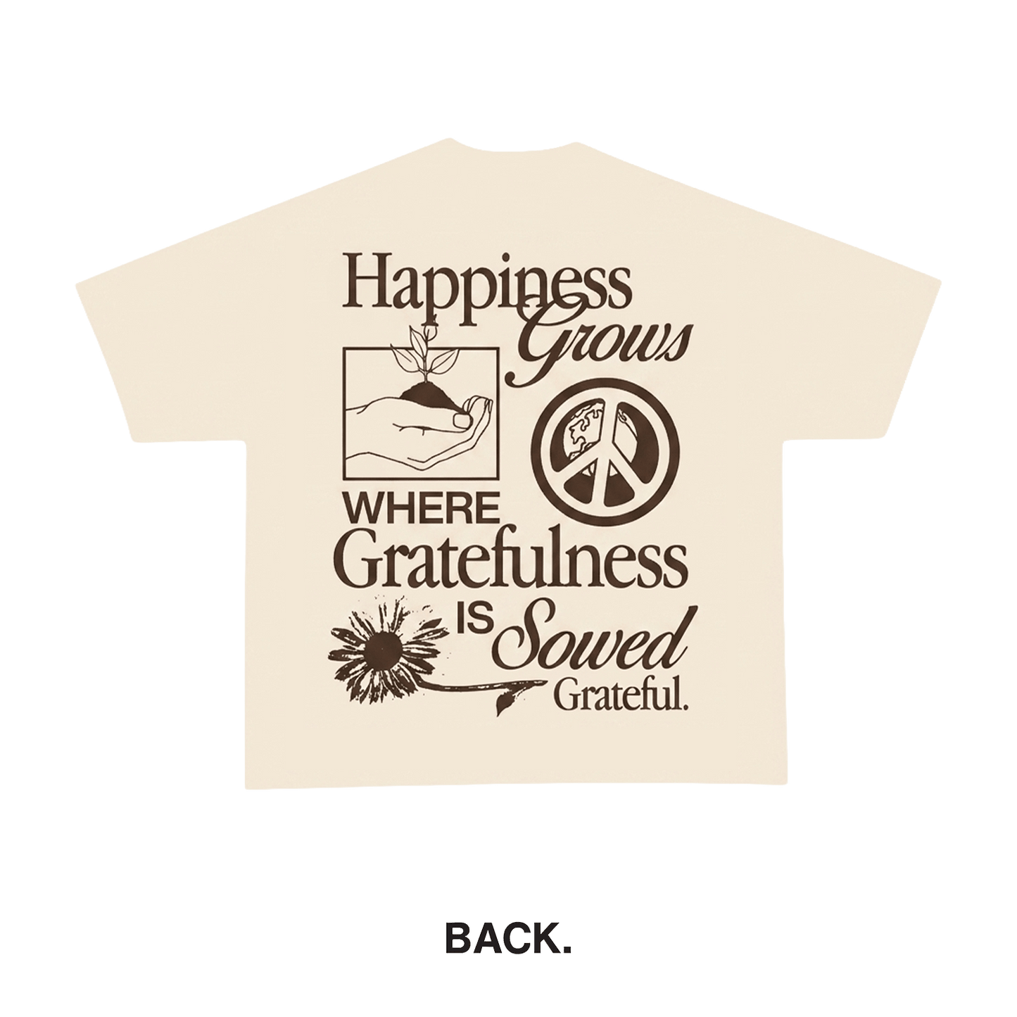 Happiness Grows Tee - Natural