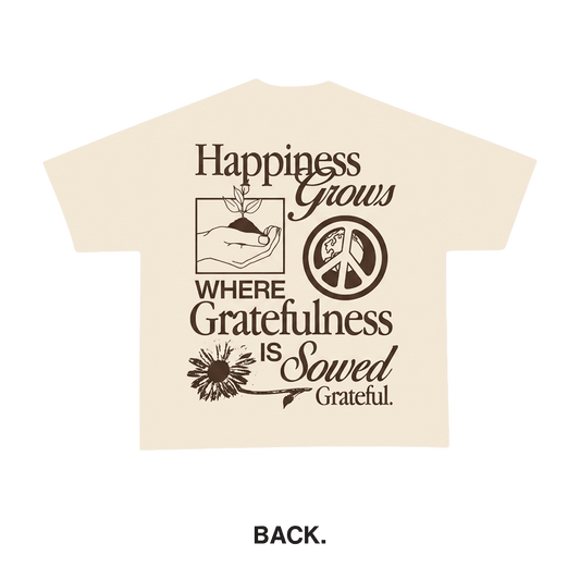 Happiness Grows Tee - Natural