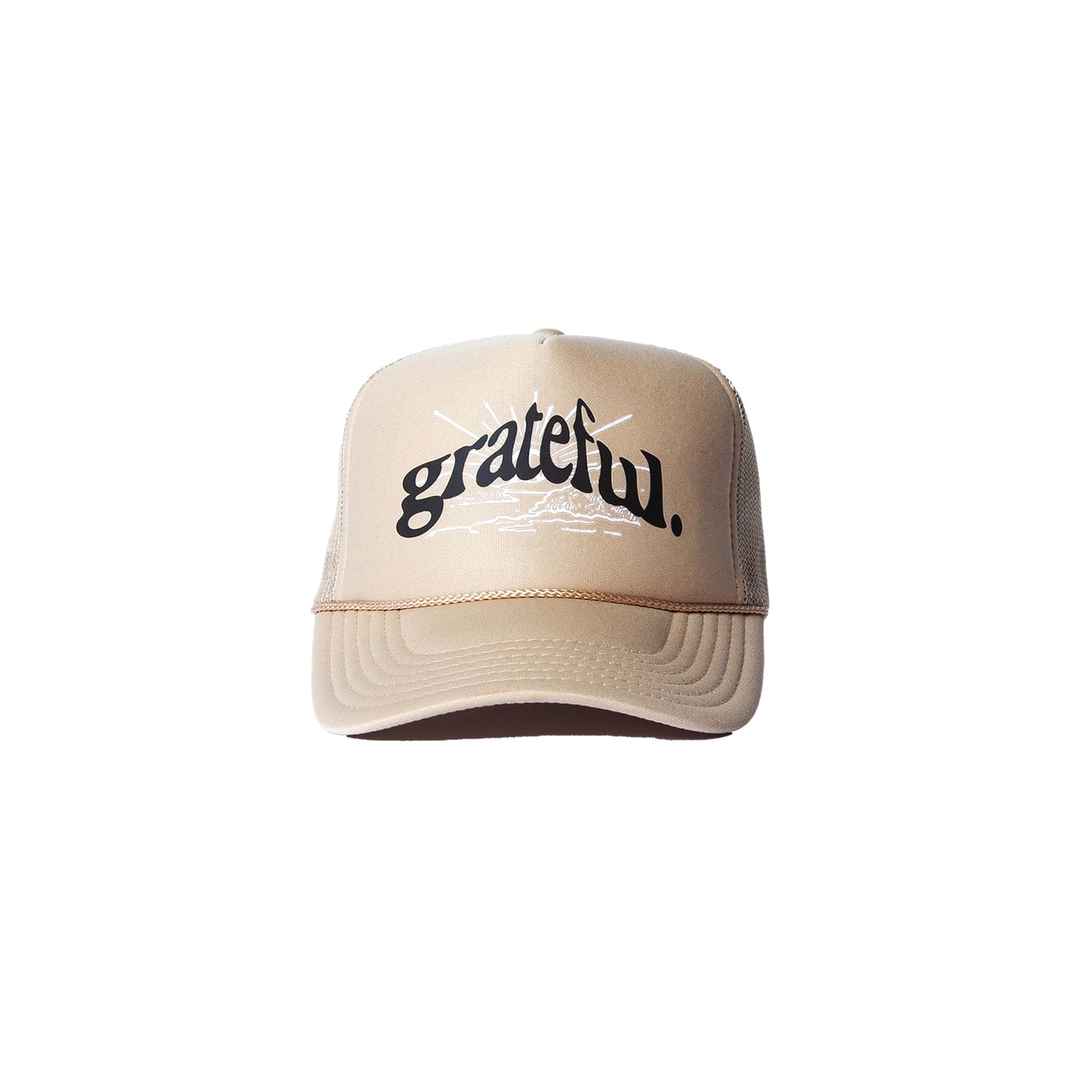 Peace Mountain Trucker Hat- Sand