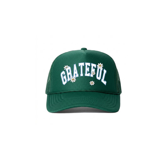 Daisy Arch Trucker Hat- Forest