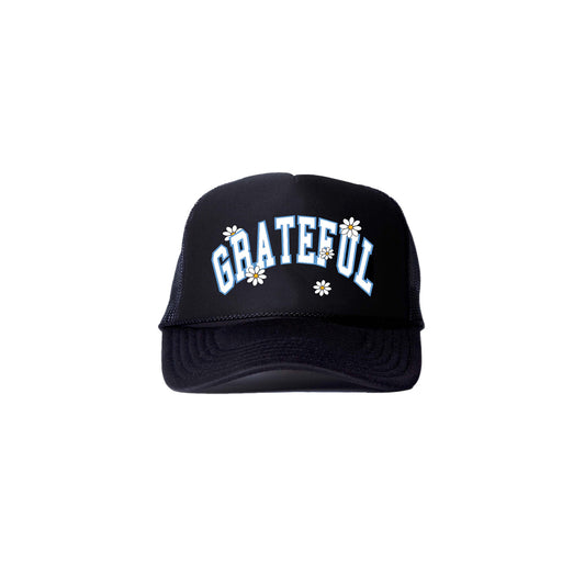 Daisy Arch Trucker Hat- Black