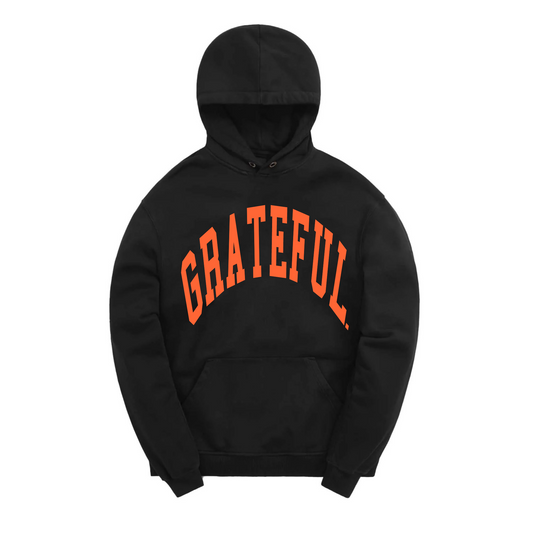 Grateful Oversized Arch Hood- Black/Orange