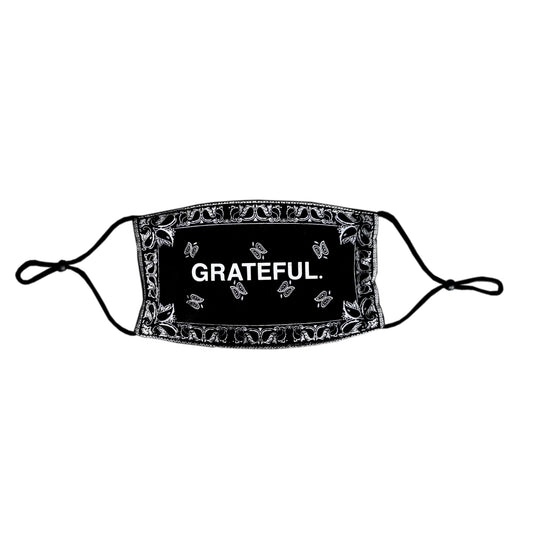 GRATEFUL. Paisley Face Mask (Black)